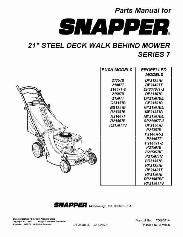 Snapper Lawn Mower 21357B, M21357B, D21357B, P21357B, PM21357B, PD21357B, 21407T-2, P21407T-2, 21507B, P21507B, P21507BE-page_pdf